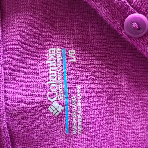 Columbia Lightweight Hoodie Shirt/Top. Sz L. Plum. Pocket - Picture 3 of 7